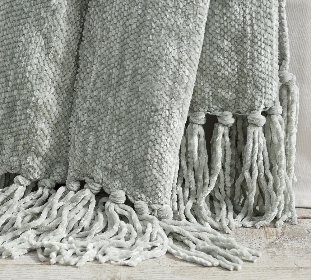 Chenille Fringe Throw Blanket Pottery Barn