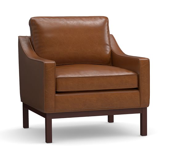 pottery barn leather accent chair