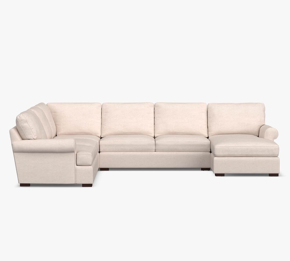 Townsend Roll Arm Upholstered 4Piece Chaise Sectional Pottery Barn