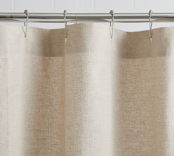Rory Textured Stripe Cotton Shower, Pottery Barn Shower Curtain Rod