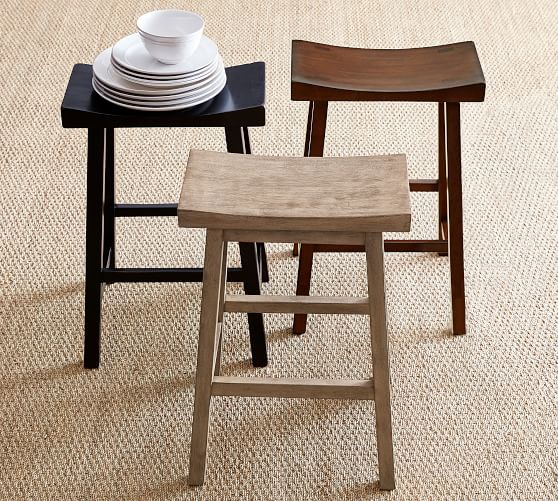 pottery barn wooden stool