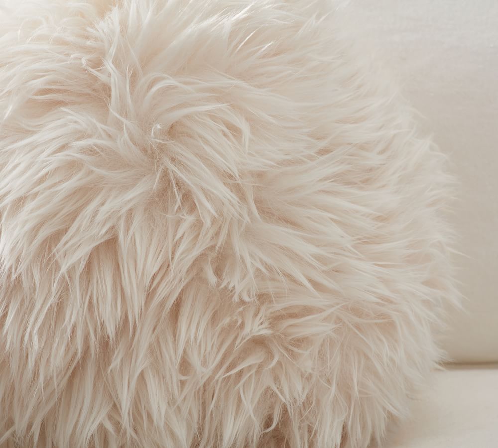 Luxe Faux Fur Sphere Pillow | Pottery Barn