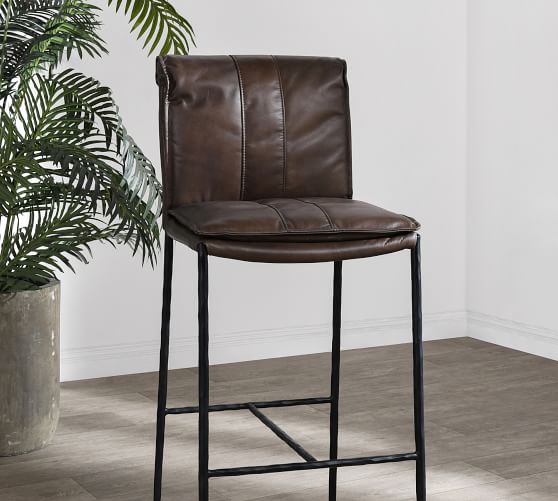 modern genuine leather bar stools