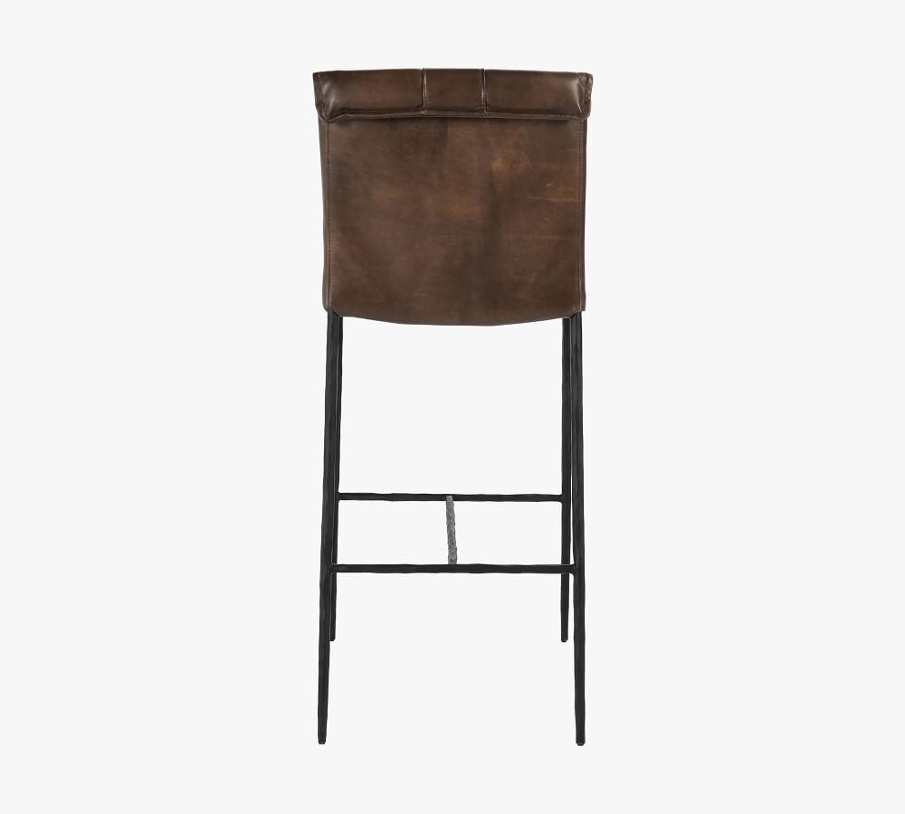 Eugina Leather Bar & Counter Stools Pottery Barn