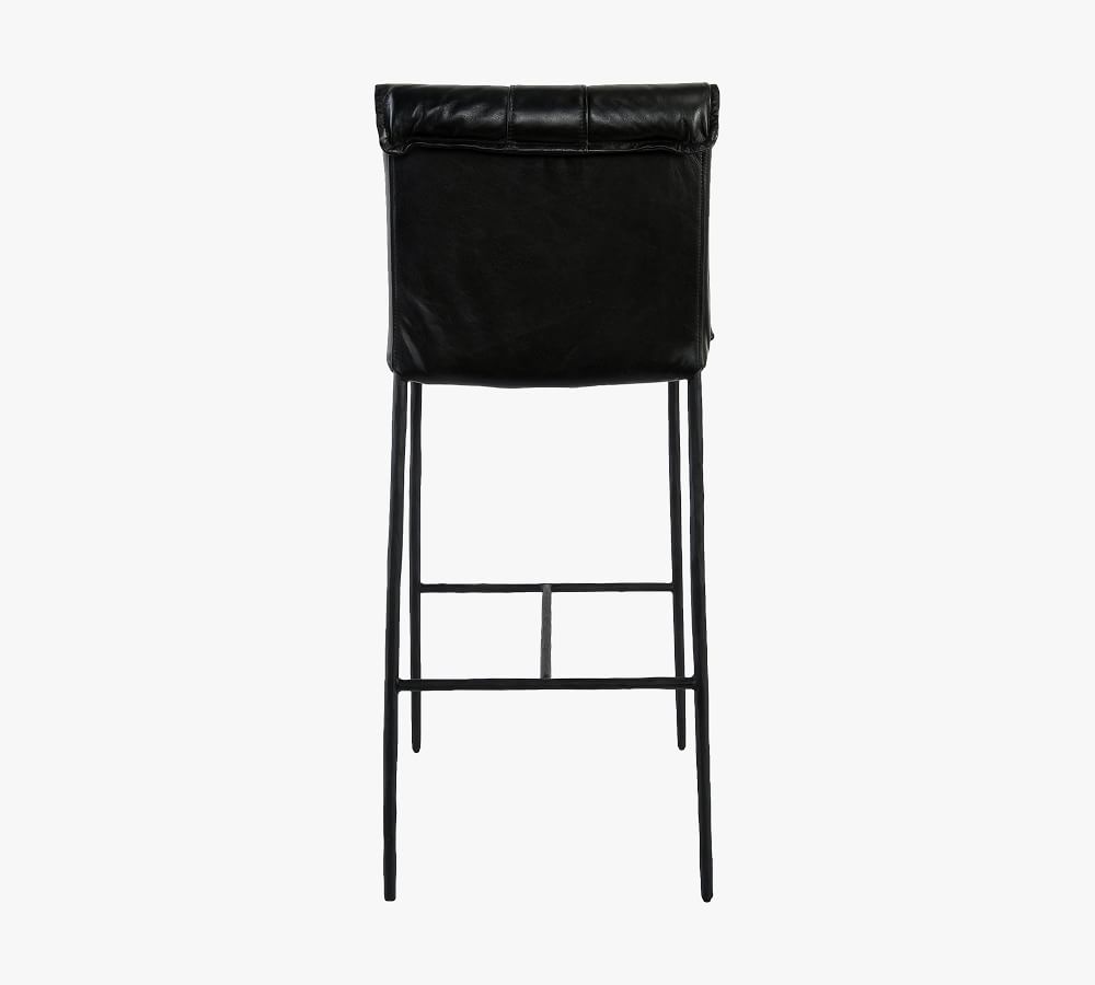 Eugina Leather Bar & Counter Stools Pottery Barn