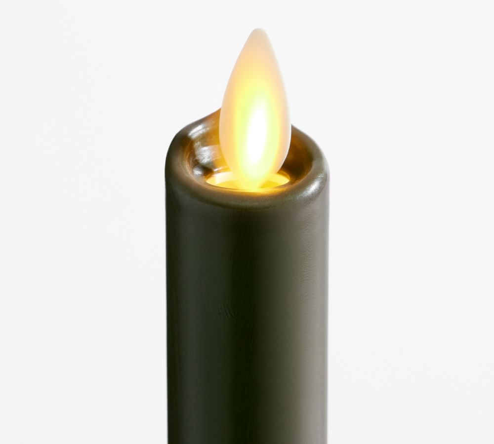 Premium Flickering Flameless Wax Taper Candle Pottery Barn
