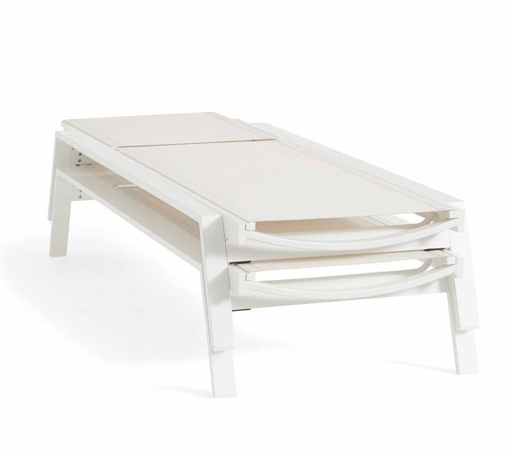 Indio Metal Stackable Chaise Lounge, Set of 2, White Pottery Barn