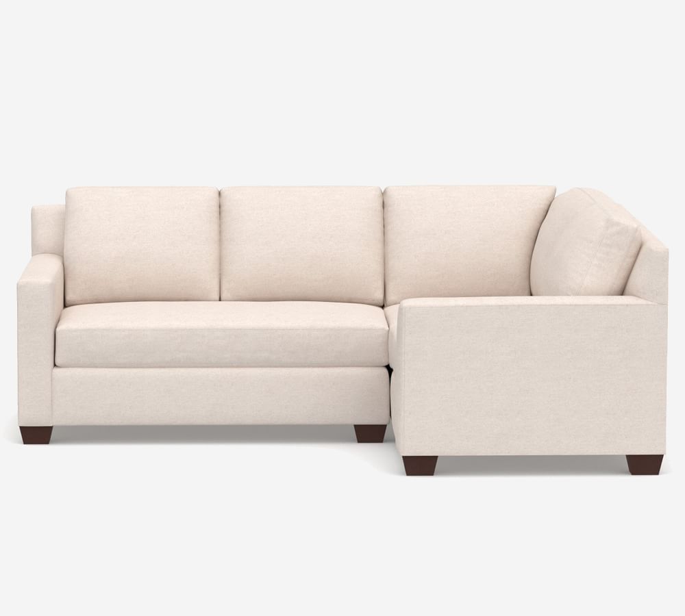York Square Arm Upholstered 3Piece Sectional with Bench Cushion