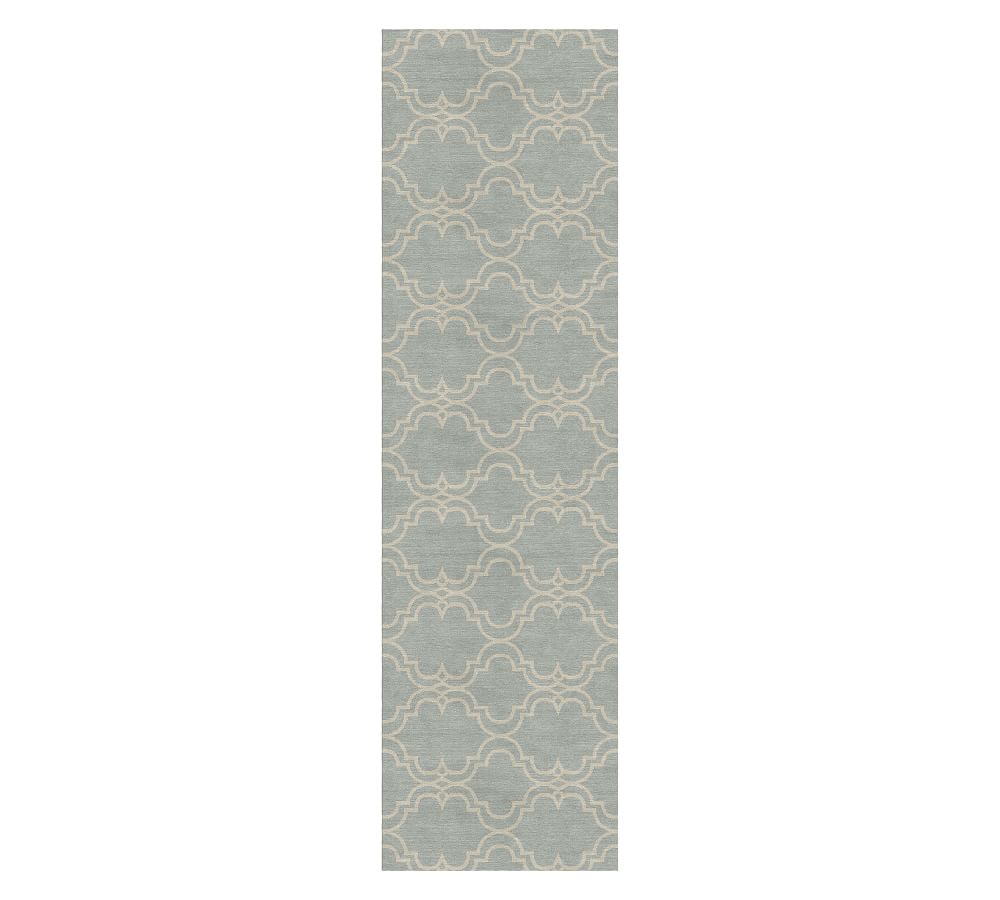 Scroll Tile HandTufted Wool Rug Pottery Barn