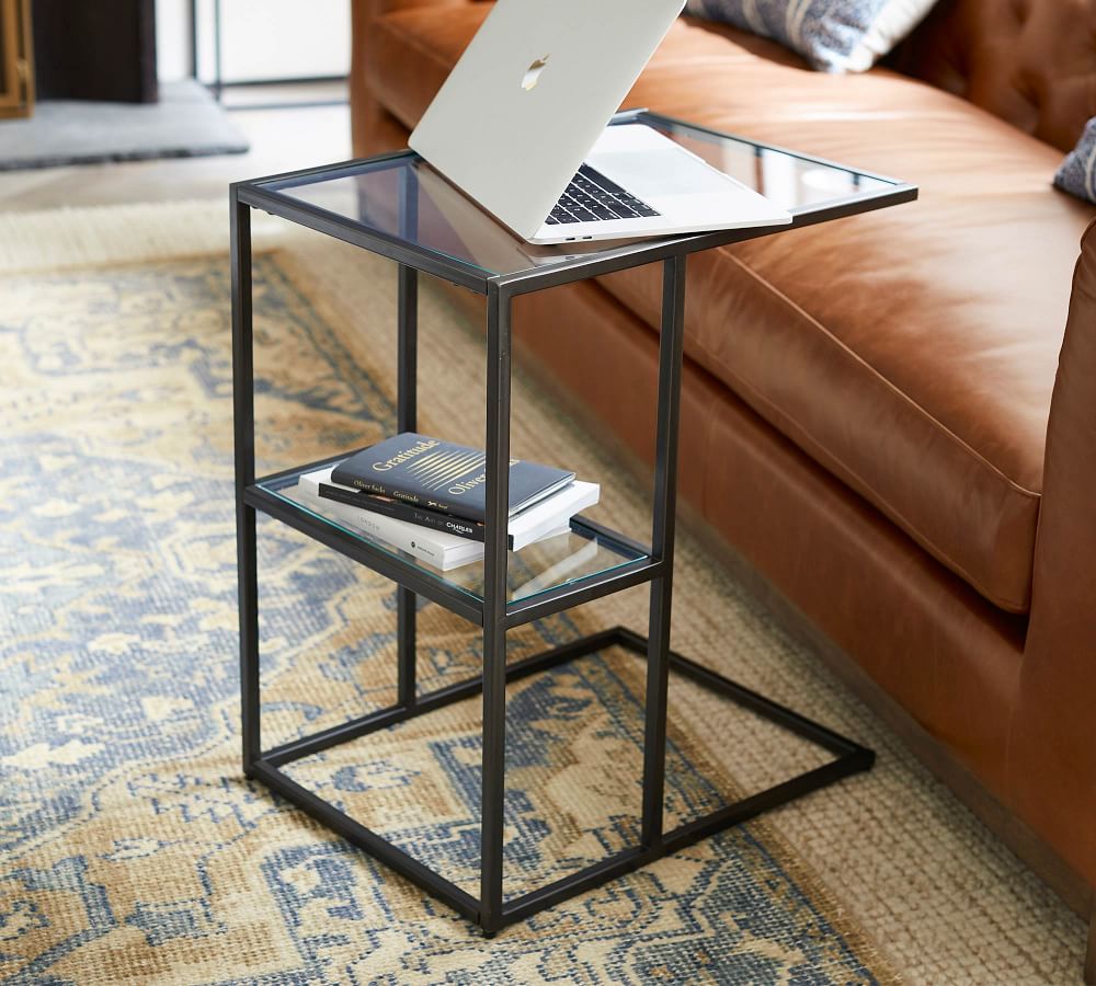 Delaney 20" Rectangular Metal CTable Pottery Barn