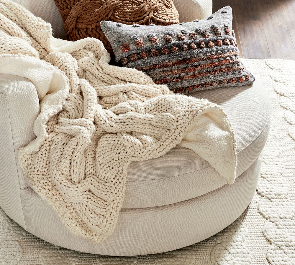 Alpine Mega Cable Sherpa Back Throws | Pottery Barn