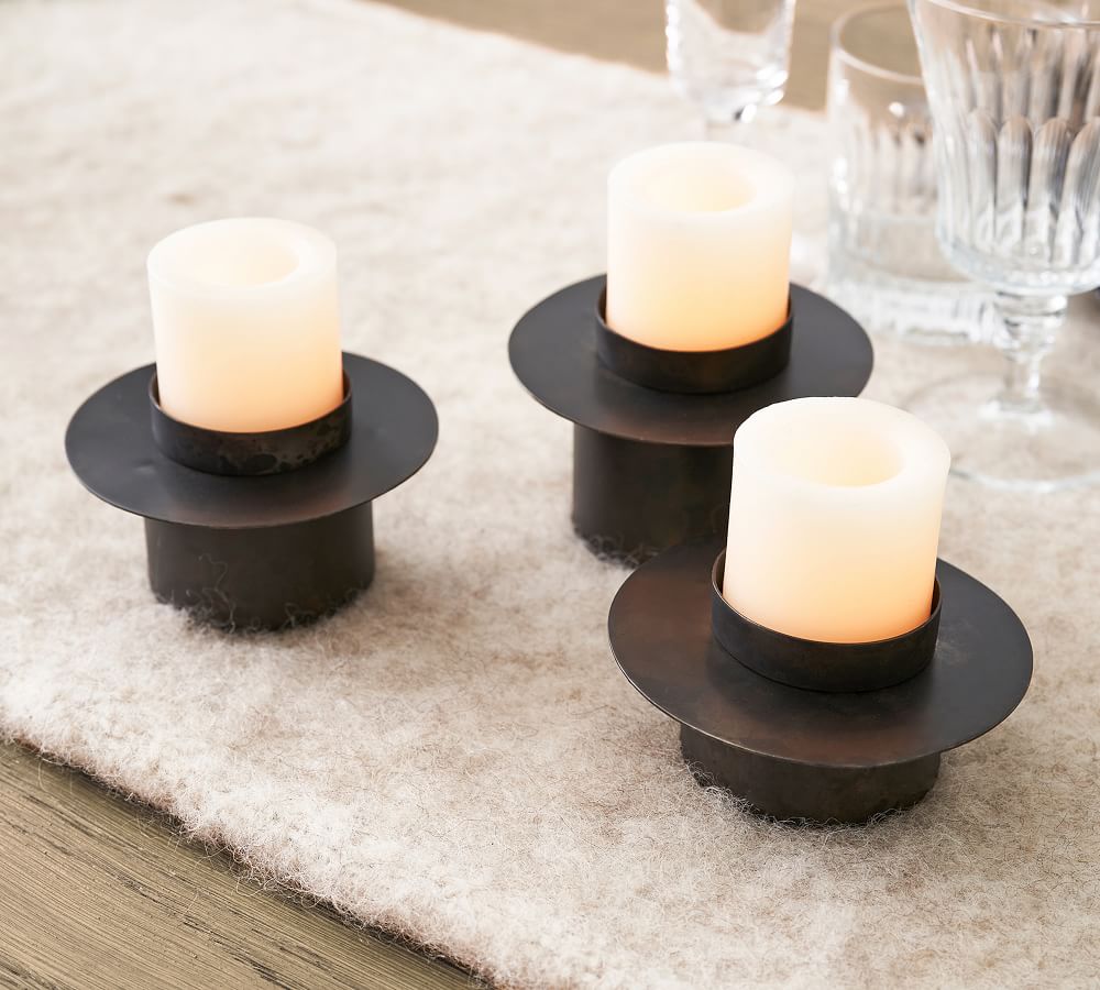 Asher Metal Votive Holders Set Of 3 Pottery Barn