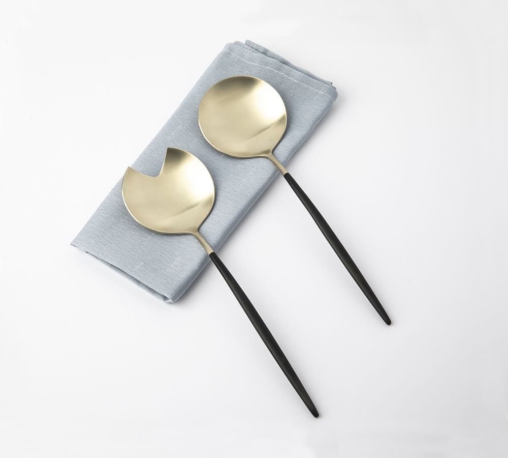 Gaze Two Tone Stainless Steel Serving Utensils Set of 2 Pottery Barn