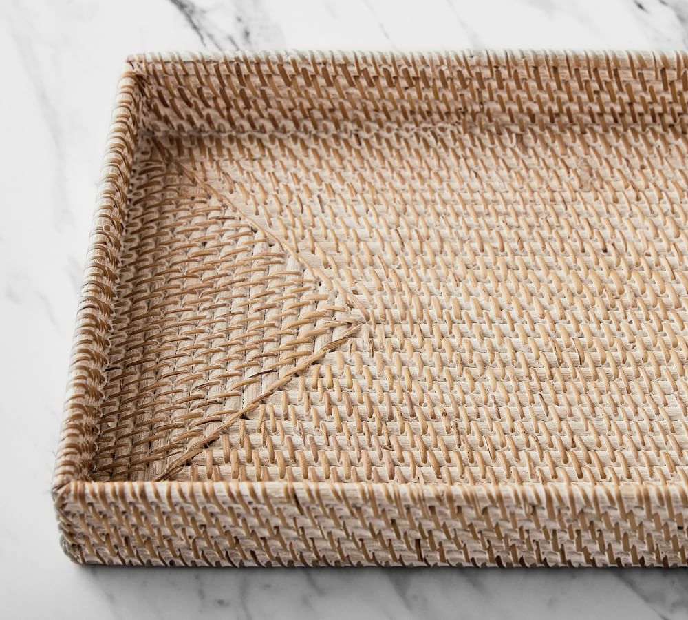 Tava Handwoven Rattan Bathroom Accessories Pottery Barn