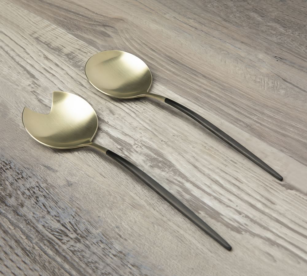 Gaze Two Tone Stainless Steel Serving Utensils Set of 2 Pottery Barn