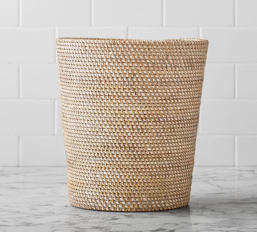 Tava Handwoven Rattan Bathroom Accessories Pottery Barn