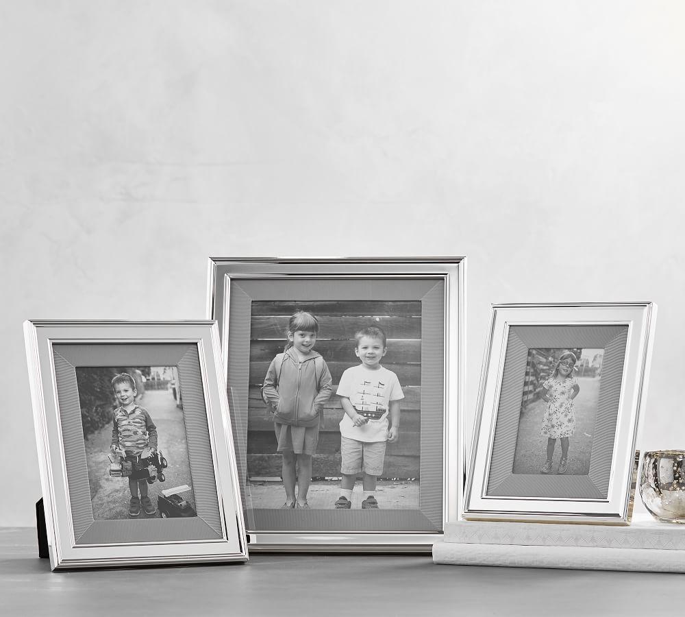 SilverPlated Grosgrain Ribbon Mat Picture Frames Pottery Barn