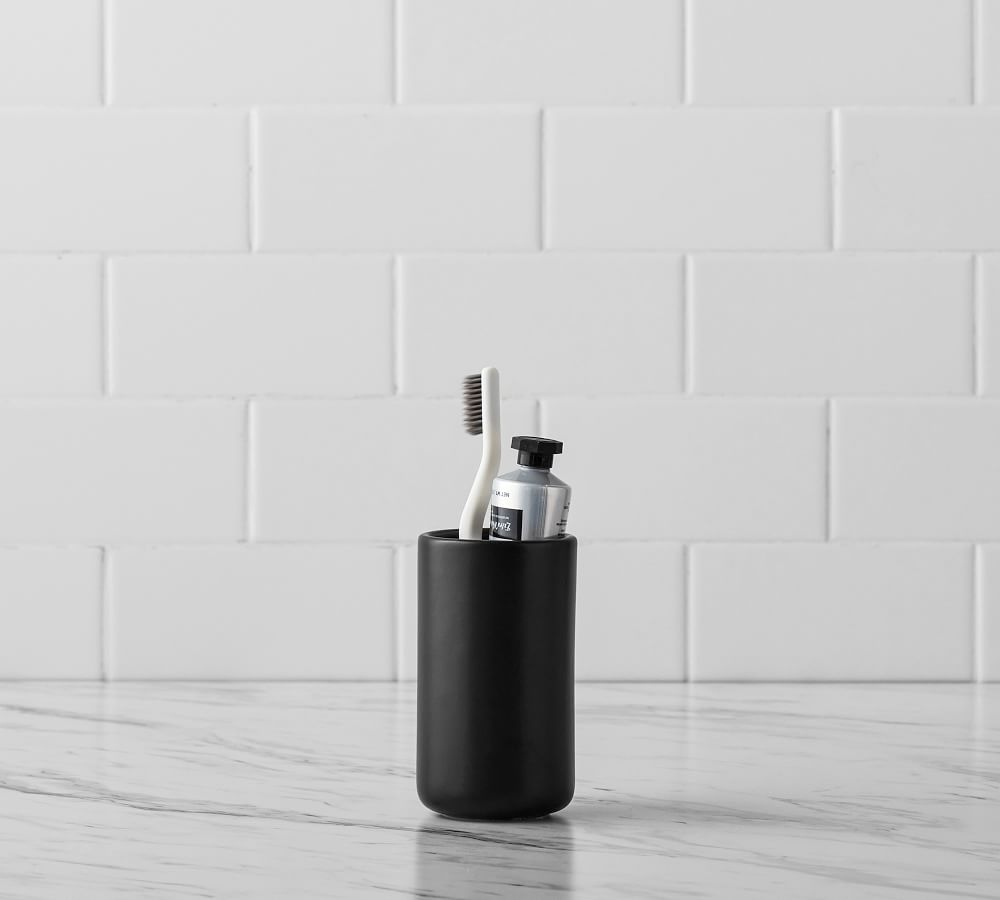 Matte Black Porcelain Bathroom Accessories Pottery Barn