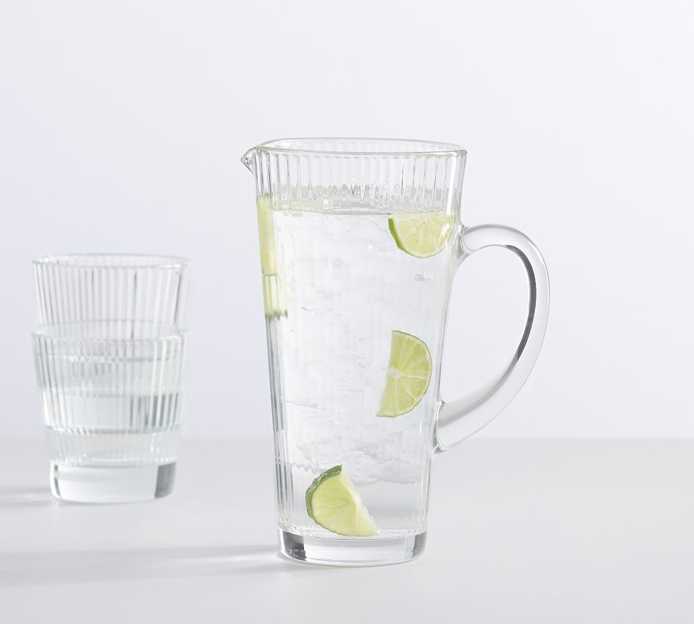 Astoria Optic Glass Pitcher Pottery Barn