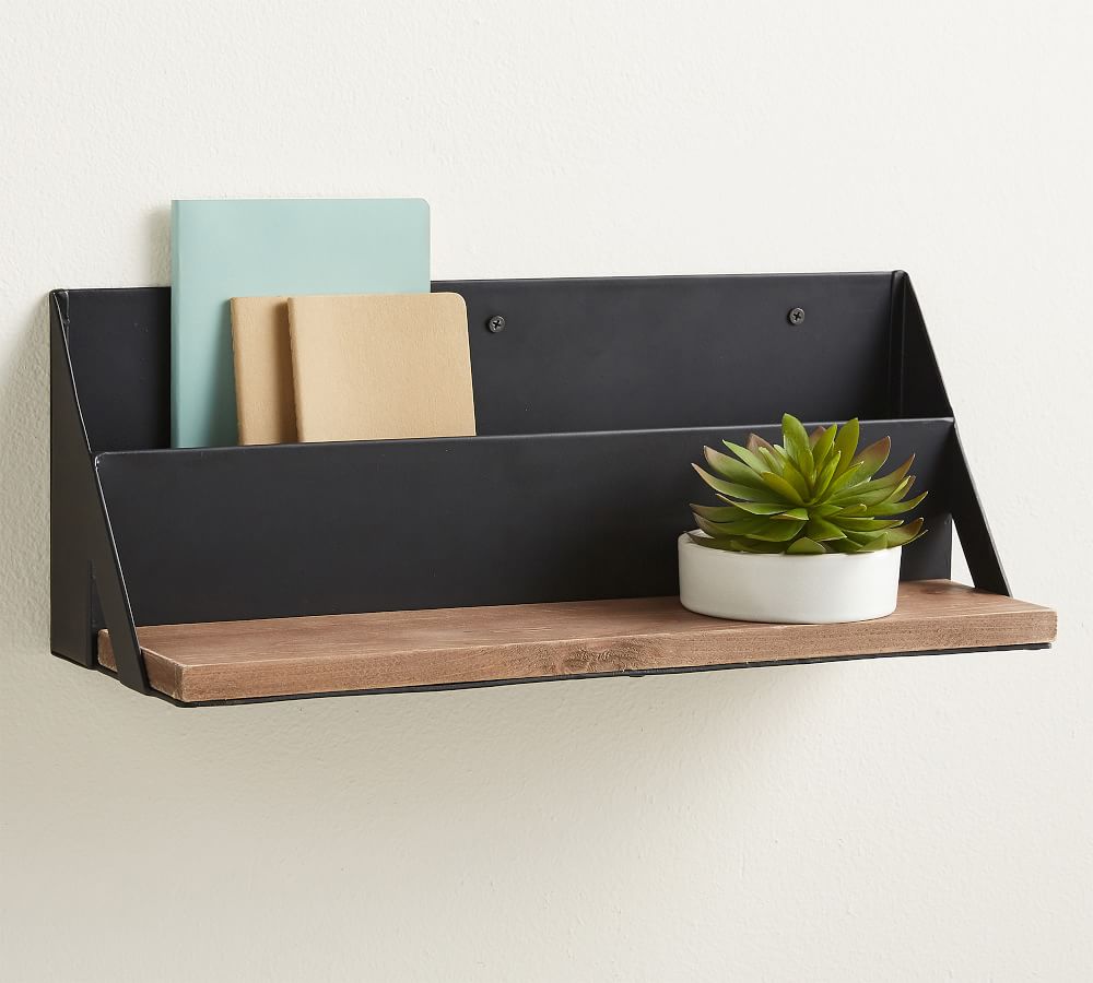 Trenton Shelf with Storage Bin Pottery Barn