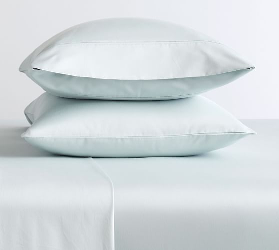 100% Cotton Sateen 400 Thread Count ILLUSION 2 Pack Oake King Pillowcases 