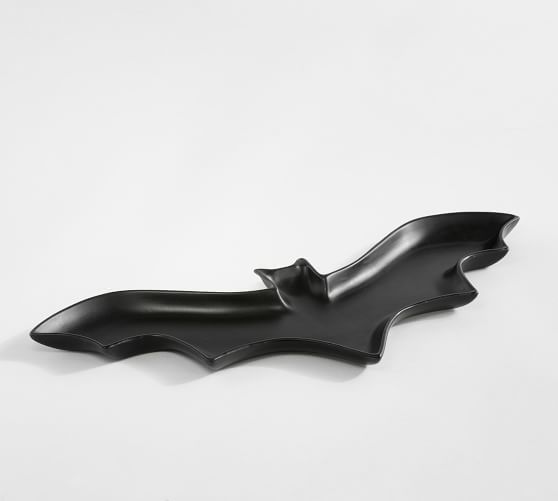 Bat Sectioned Serving Dish Black Halloween Collection 