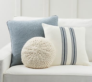 Pottery Barn Libby BLUE Multi Stripe Bed Bedroom Dorm Pillow Sham Standard 