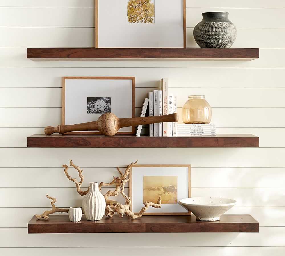 Brighton Floating Wood Shelves Pottery Barn