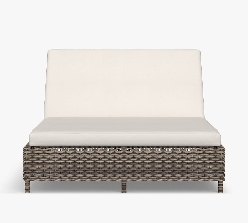 Torrey AllWeather Wicker Double Chaise Lounge Pottery Barn