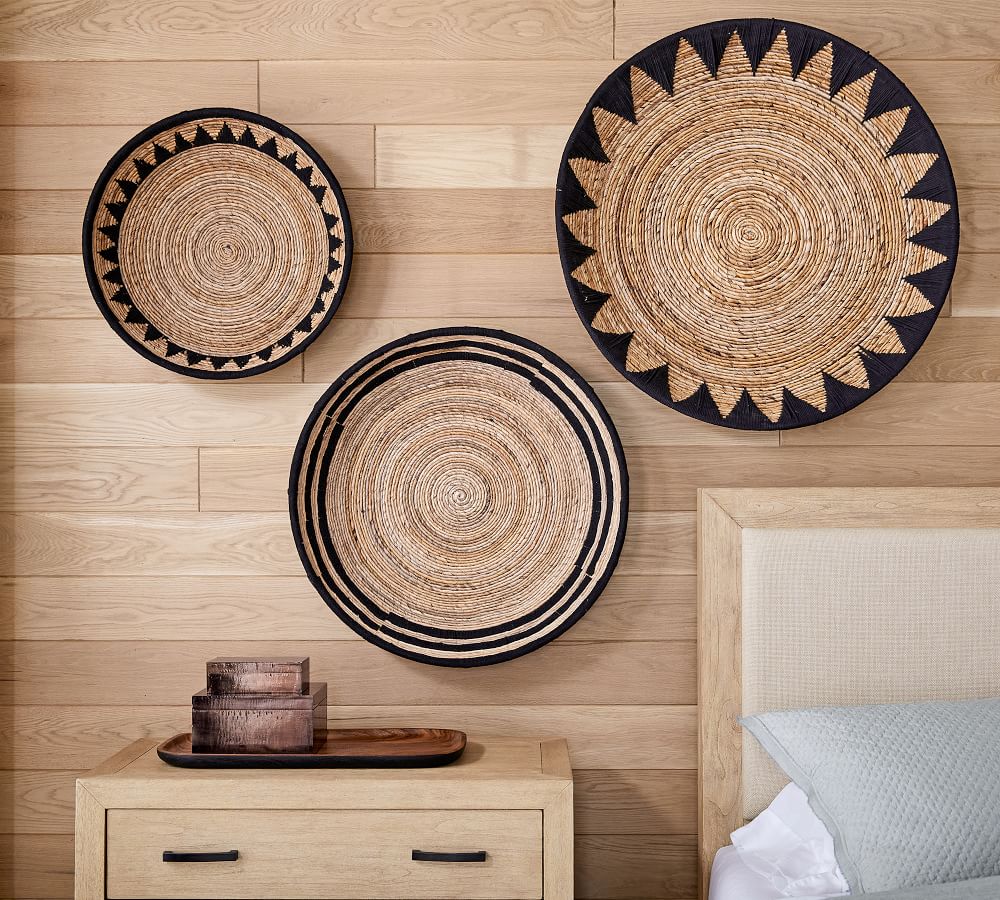 Sunny Handwoven Basket Wall Art Black Pottery Barn