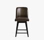 Layton Leather Swivel Bar & Counter Stools | Pottery Barn