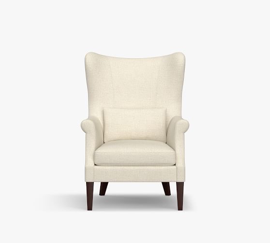 wingback upholstered armchair