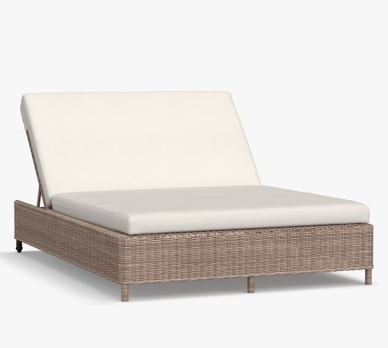 wicker double chaise lounge outdoor