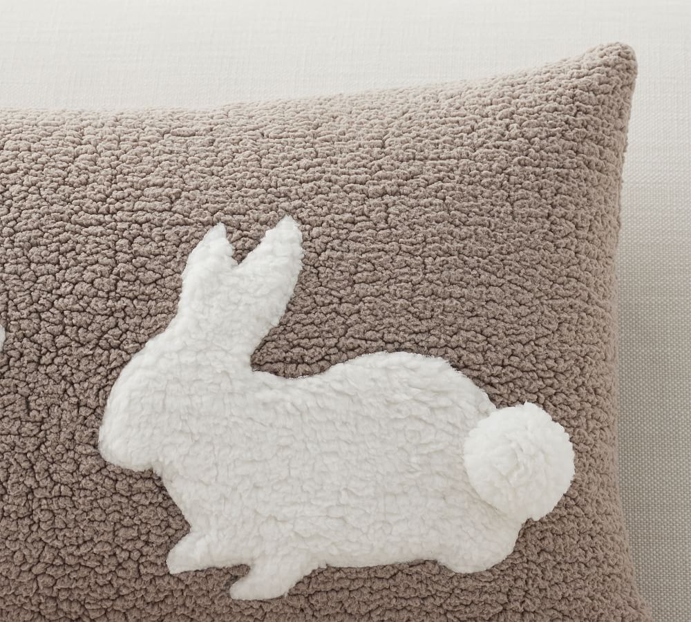 Pom Pom Bunny Sherpa Lumbar Pillow Cover Pottery Barn