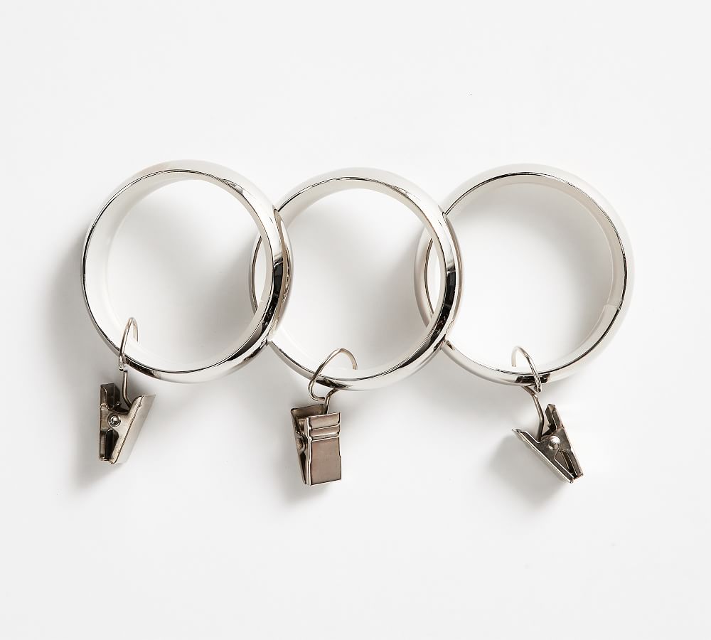 Polished Nickel QuietGlide Curtain Clip Rings Pottery Barn