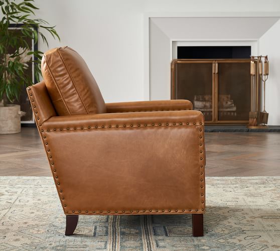 tyler square arm leather armchair