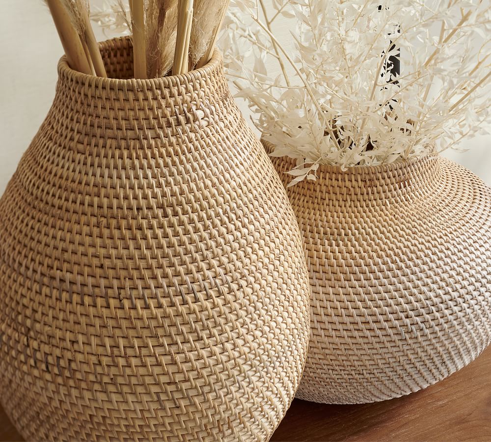 Woven Rattan Vases Pottery Barn