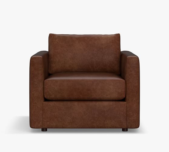 slim leather armchair