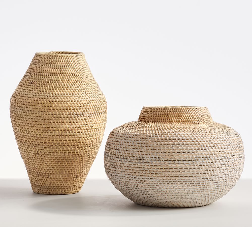Woven Rattan Vases Pottery Barn