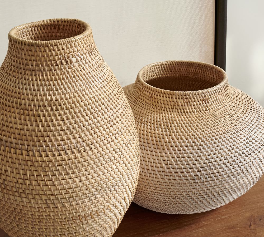Woven Rattan Vases Pottery Barn