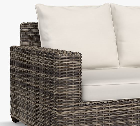 pottery barn wicker loveseat