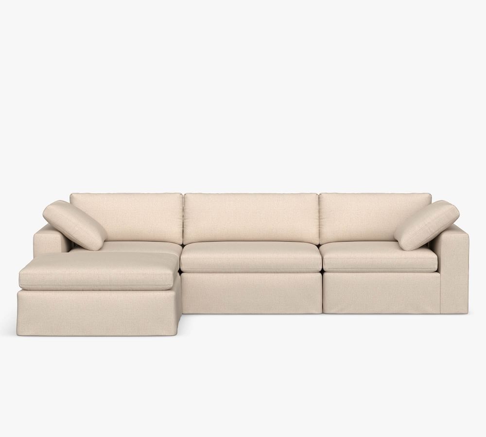 Dream Square Arm Slipcovered Modular Sofa Chaise Sectional Pottery Barn