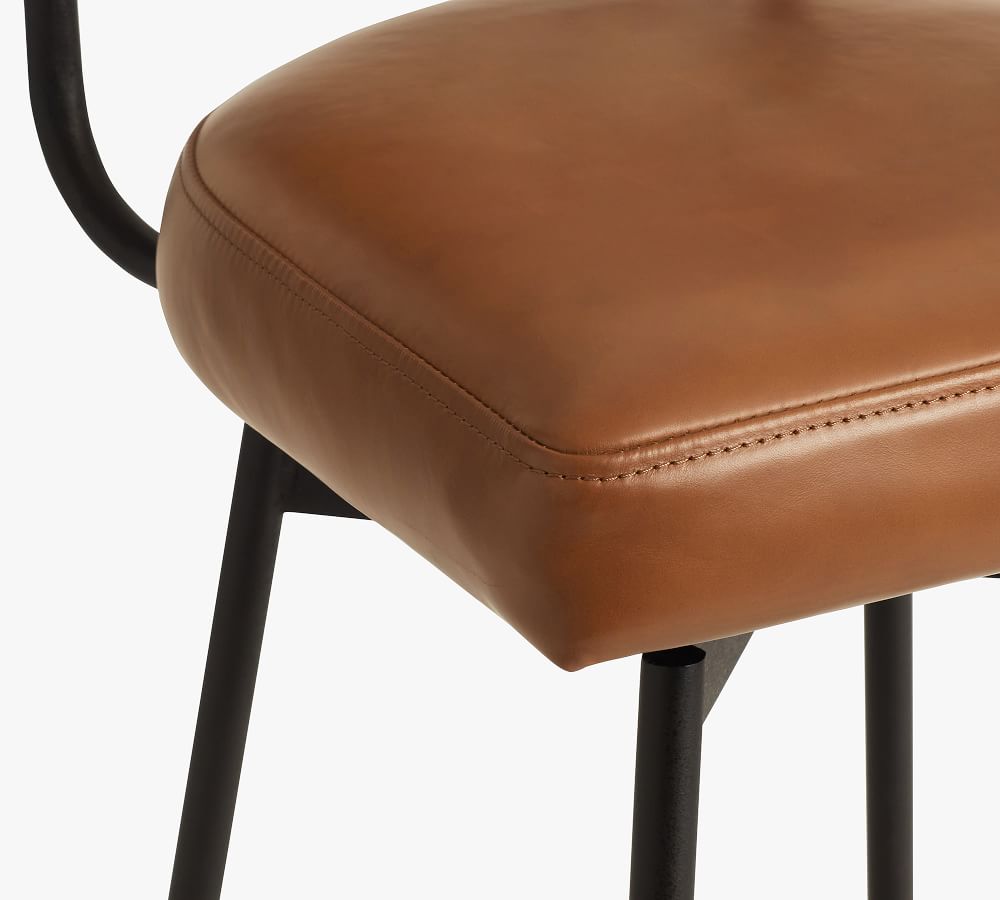 Maison Leather Swivel Bar & Counter Stools Pottery Barn