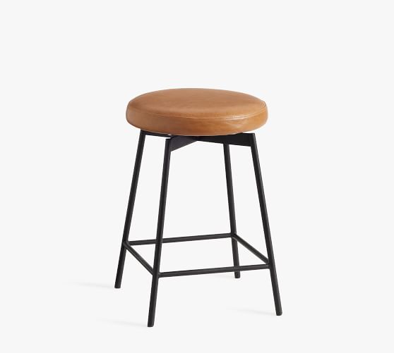 leather backless swivel bar stools