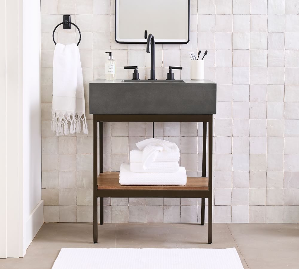 Frances 26" Concrete Top Single Sink Vanity | Pottery Barn