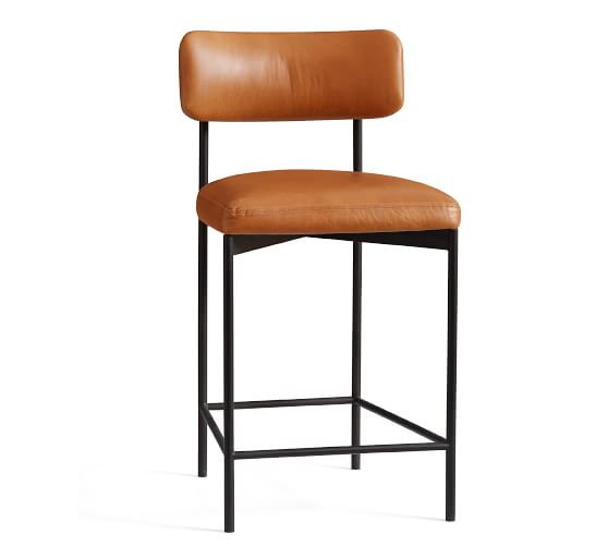 leather bar stool with back