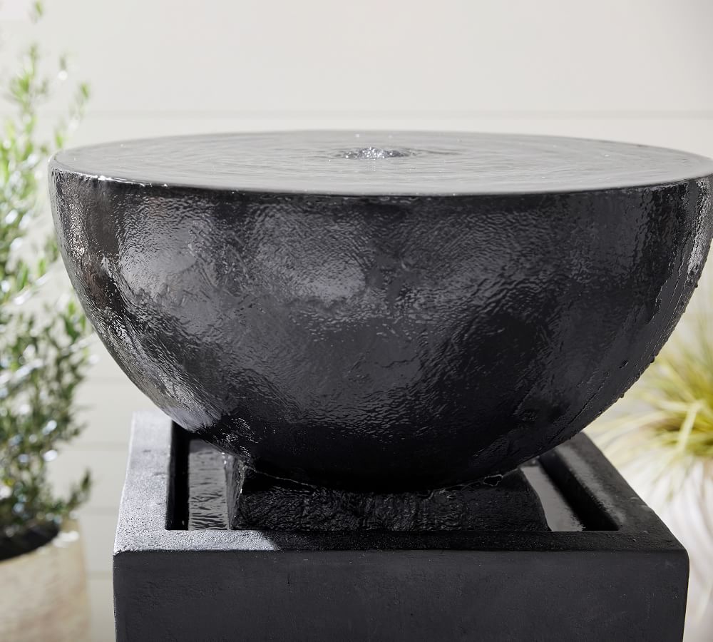Tall Black Pedestal Fountain Pottery Barn