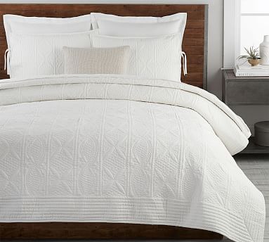 1 Pottery Barn Hanna white  quilted standard sham New w tag 