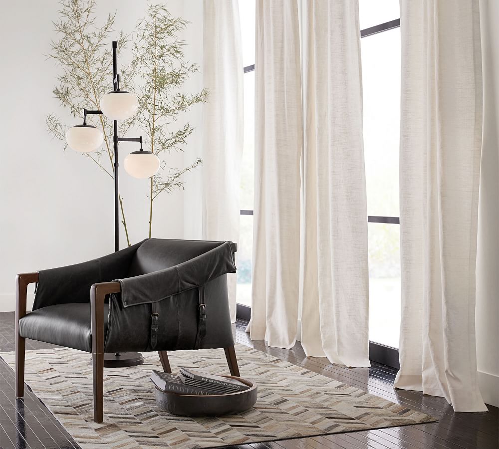 Emery Linen Blackout Curtain | Pottery Barn