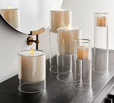 Leather Look Candle Holder 